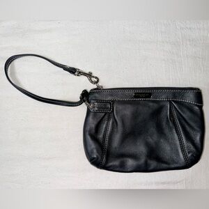 Coach Black Leather Wristlet